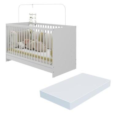 Imagem de Berço 3 Em 1 Com Colchão Incluso Multimóveis Mpf0527gc Branco - MULTIM