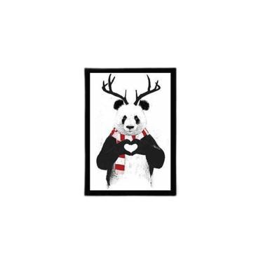 Imagem de Quadro Decorativo Panda Coração 24X18Cm