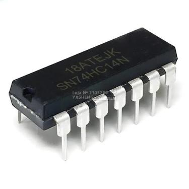 Imagem de 10PCS SN74HC14N DIP14 SN74HC14 DIP 74HC14N 74HC14 Inversores Hex Schmi