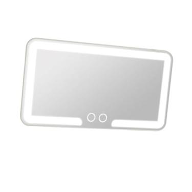 Imagem de Espelho de maquiagem recarregável com 3 modos de luz, espelho de maquiagem com iluminação regulável para carro CA