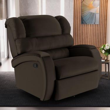 Imagem de Poltrona do Papai Sala de Cinema Reclinável Kylie Glider Manual Giratória PU Marrom G23