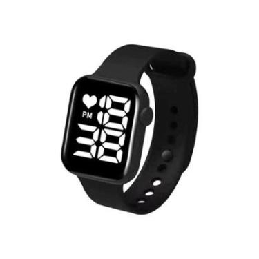 Imagem de relogio ponteiro digital LED quadrado smartwatch-Unissex