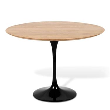 Imagem de Mesa De Jantar Tulipa Saarinen Redonda 110 Cm Tampo Freijó Cores Preto