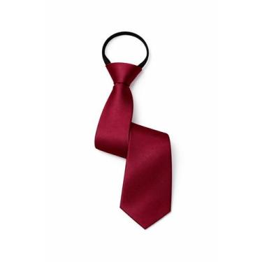 Imagem de Gravata Com Zíper Nó Pronto Regulável Infantil Risco fino Cor:Marsala 