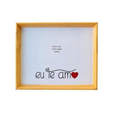 Imagem de Porta retrato moldura de madeira fundo amor foto 10x15cm - ART FRAME, 