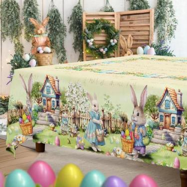 Imagem de Toalha De Mesa Temática De Páscoa Em Poliéster Com Adesivos Autoadesiv