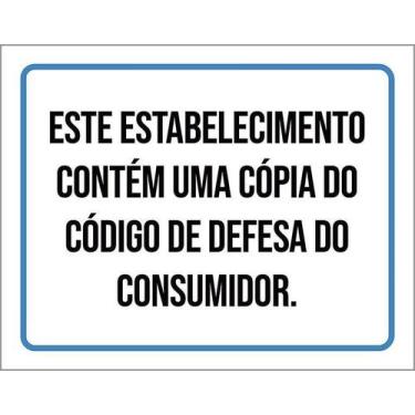 Imagem de Kit 3 Placa Acm Estabelecimento Cópia Código Consumidor18X23 - Sinaliz