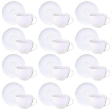 Imagem de Kit 12 Xícaras de Chá com Pires Porcelana 250ml Tramontina Maria Augus