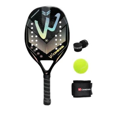 Imagem de Raquete de tênis de padel CAMEWIN em fibra de carbono 18k 360g + 10g