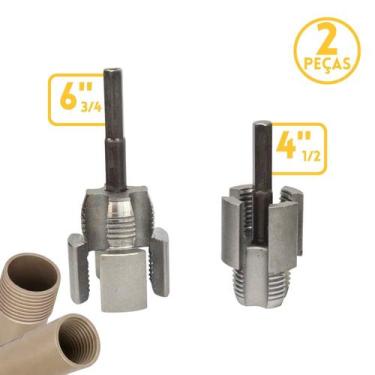 Imagem de Kit tarraxa para cano de pvc de 1/2 e 3/4 Fazedor Rosca Tubos Integrad