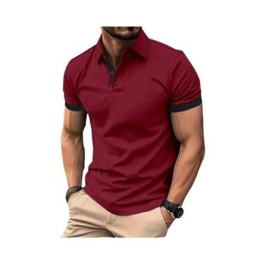 Imagem de Moda masculina de manga curta combinando com lapela masculina manga cu