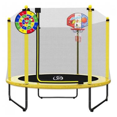 Imagem de Cama Elastica Capacidade até 70 kg com Placa de Dardos e Cesta de Basquete, LANGXUN, Amarela