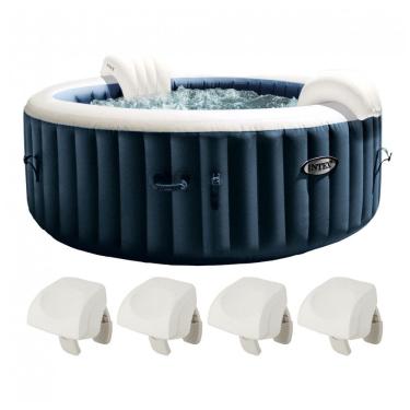 Imagem de Spa Inflável Hidromassagem com 4 Almofadas de Cabeça, Intex PureSpa, Azul