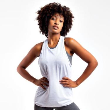 Imagem de Blusa Regata Telinha Fitness Academia Corrida Viére - Vière, Branco, G