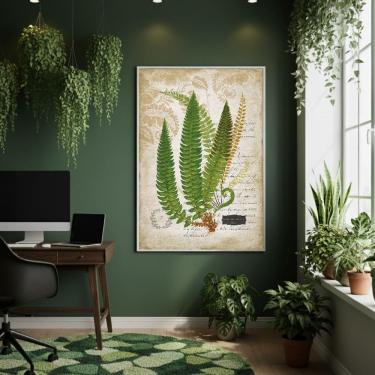 Imagem de Quadro Decorativo Samambaias Vintage 70x50cm Mold Branca