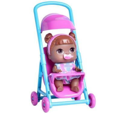 Imagem de Boneca Bebe Passeio Com Carrinho Baby Collection Brinquedo - Super toy