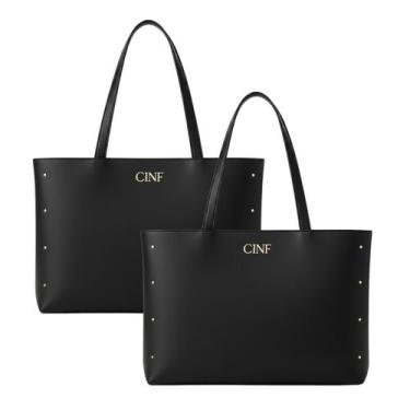 Imagem de Bolsa Sacola Feminina Grande De Ombro Kit 2 Peças - CF Ecommerce, Pret