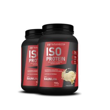 Imagem de 2x whey isolado protein baunilha 900g hf suplementos - HF SUPLEMENTS