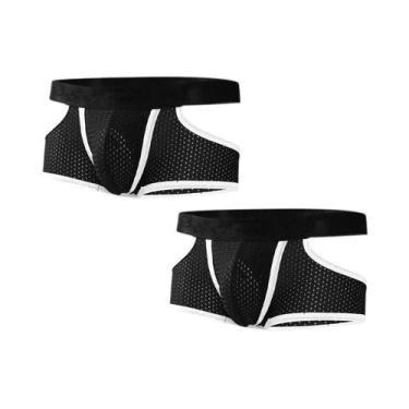 Imagem de Cuecas Boxer Esportivas Masculinas De Seda Gelada Respirável Com Malha