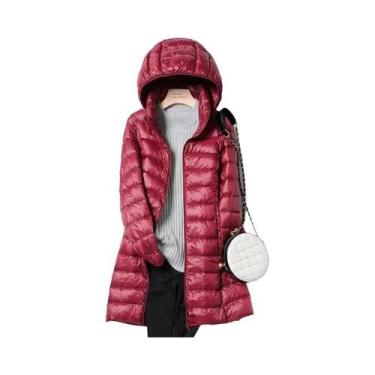 Imagem de Jaqueta Feminina Slim Fit Com Capuz, Moda Coreana, Casaco Longo Leve D