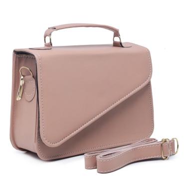 Imagem de Bolsa Feminina Pequena OEM Lolita Clutch em Couro Ecológico 14x17x6cm Nude para Público Feminino