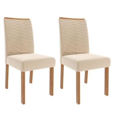 Imagem de Kit 2 Cadeiras Estofadas Madeira Tauari 20227 Suede MOLCI