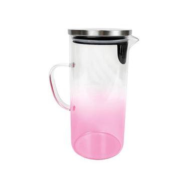 Imagem de Jarra Rosa Vidro Borossilicato Sabrina 1,5Litros Tampa Inox - VH4055A,