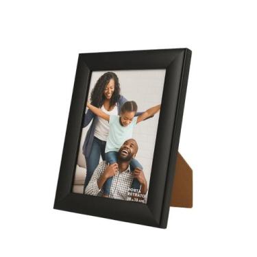 Imagem de Porta Retrato Moldura Madeira Preto Fosco Black Prime Classic 10x15 - 
