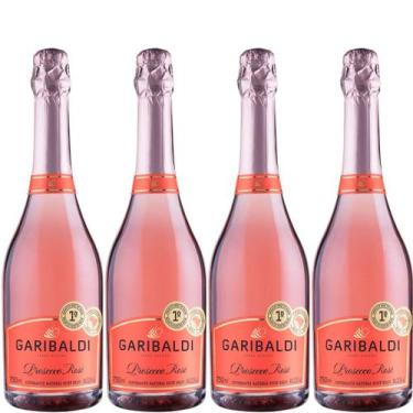 Imagem de Espumante Brut Rose Prosecco Garibaldi 750ml Kit 4un