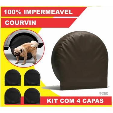 Imagem de Capa Protetora Pneu Roda Carro P/ Fiat Uno Anti Xixi Pet Urina 4 Un. -
