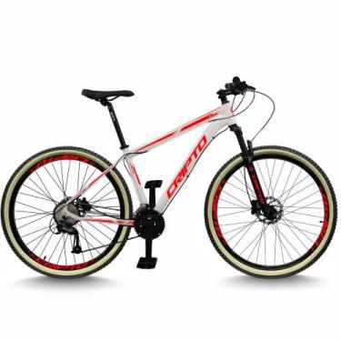 Imagem de Bicicleta Aro 29 Cripto 24 Marchas Freios Disco e Suspensão Pneu Bege,