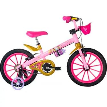 Imagem de Bicicleta Infantil Aro 16 Nathor Princesas Freio V-Brake 1 Marcha, Ros