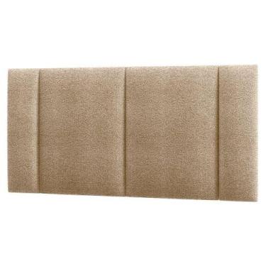 Imagem de Cabeceira Estofada Cama Box Casal Com Led Moderna 140 Cm Cor:buclé Beg