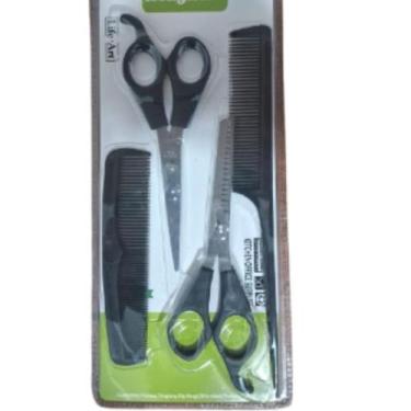 Imagem de Kit Tesouras Com Pentes Barbeiro Cortar Barba Profissional - Drop Rio