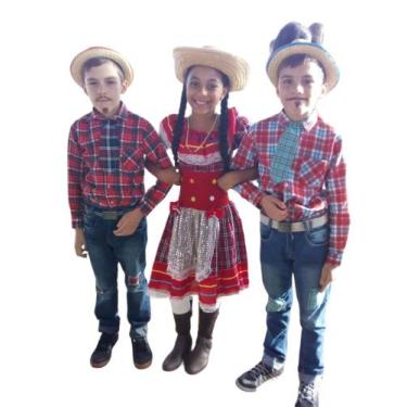 Imagem de Vestido Caipira Quadrilha Festa Junina Roupa Arraia São João - belos e