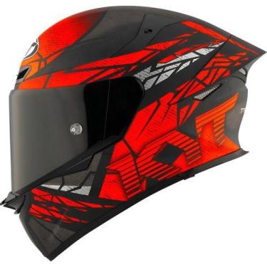 Imagem de Capacete Esportivo Kyt Tt-revo Combustion Vermelho Spoiler Desenho:Sól