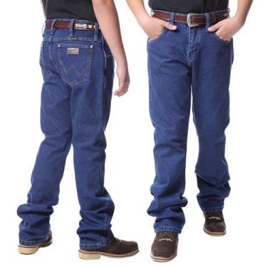 Imagem de Calça Country Infantil Wrangler Jeans Azul Escuro - Ref. 13MWJDD, 12