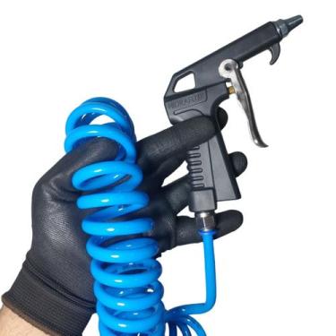 Imagem de Kit Pistola De Ar + 20m Mangueira Espiral 8mm + Uniões Borrachas Londr