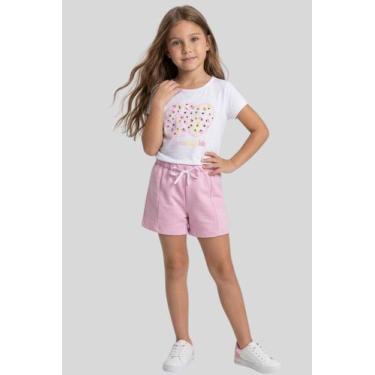 Imagem de Conjunto Infantil Juvenil Verão Roupa Menina Blusa Meia Malha Algodão 
