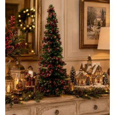 Imagem de Mini Arvore Pinheiro Natalino Nevado Decorativo - 42cm - Tok da Casa