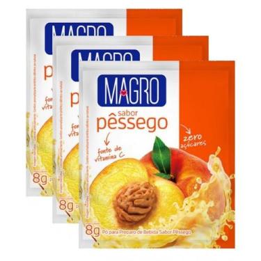 Imagem de Kit 3 Refresco Magro Sabor Pêssego Suco Zero Açúcares de 8g - Lowçucar