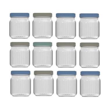 Imagem de Kit 12 Potes Porta Condimentos 500ml Vidro Café Açúcar Sal - Nadir Fig