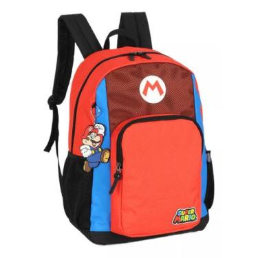 Imagem de Mochila Escolar Super Mario - Luxcel  Vermelho  Ms47565mo