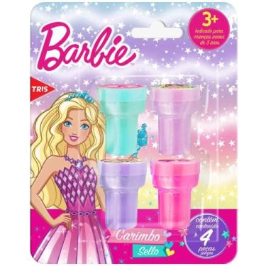Imagem de Carimbos autotintados Barbie kit 4 peças