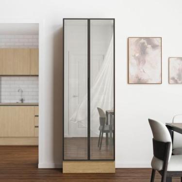 Imagem de Cristaleira 2 Portas Reflecta 70cm Nara CabeCasa MadeiraOriginals Marr