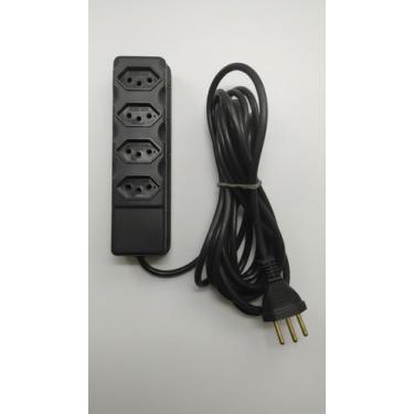 Imagem de Régua 4 Tomadas Bivolt com Fusível Preto - Congratulations Store