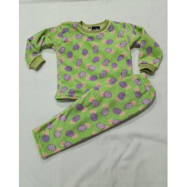 Imagem de Pijama Microfibra Fleece Meninas - Loja Conforto Kids, Verde, 1