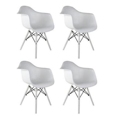 Imagem de Kit 4 Cadeiras Polipropileno Eames Arm Dsw Branco - Empório.