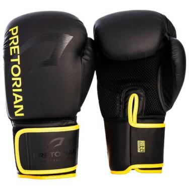 Imagem de Luva de Boxe e Muay Thai First FX2 Pretorian, Preto, Amarelo, 10 Oz