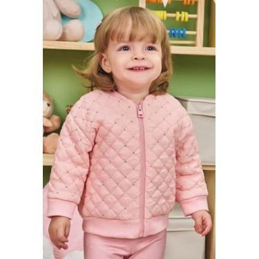 Imagem de Jaqueta Bebê Bomber Matelasse Inverno com Paete Papilloo, Rosa, M